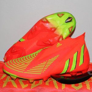 Adidas Predator Edge+ FG Soccer Cleats Mens 9 Solar Red Primeknit